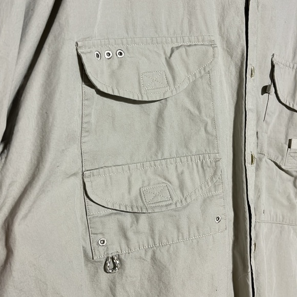 Columbia PPG Tan Beige Long Sleeve Button Down Fishing Shirt Size XXL - Picture 7 of 12
